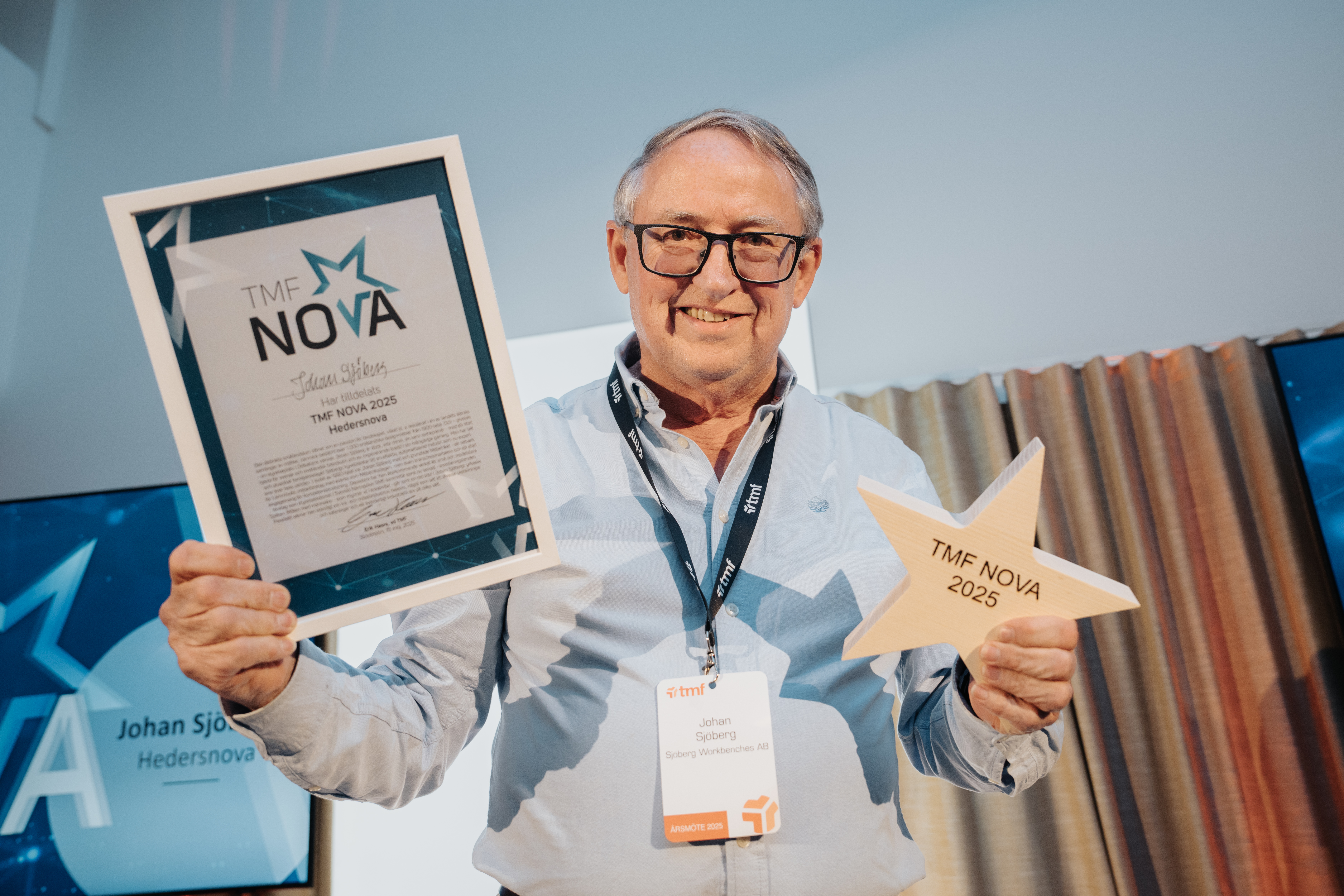 Möbelentreprenören Johan Sjöberg, vinnare av TMF:s Hedersnova 2025.