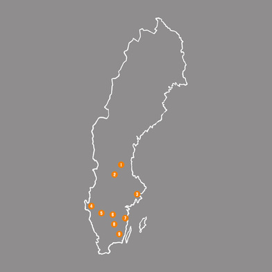 Gymnasieutbildningar med träinriktning 2026 - karta.
