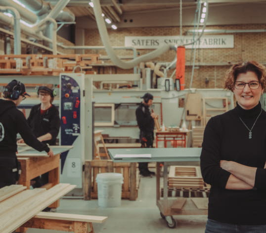 Malin Hedlund, vd på Säters snickerifabrik.