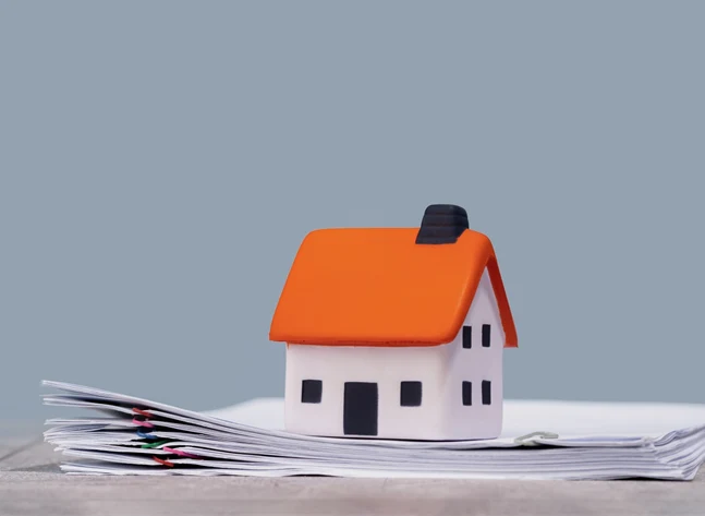 Hus med papper - amortering
